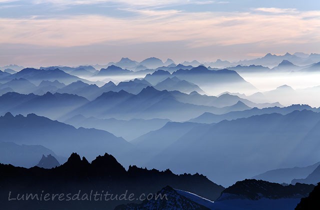 Lignes de cretes sur l'est de l'Oberland, Oberland, Suisse