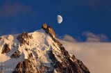 Lever de lune sur l'aiguille du Midi, Chamonix