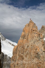 Au sommet de l'Isolee,  aiguilles du Diables, Massif du Mont-Blanc, Haute-savoie, France