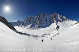 Sur le glacier du Milieu, aiguille d'ArgentiÃ¨re, Massif du Mont-Blanc, Haute-savoie, France