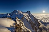 Le Mont-Blanc et l'aiguille du Midi au couchant, Chamonix, France