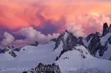 Ciel incandescent sur la Tour Ronde, Chamonix