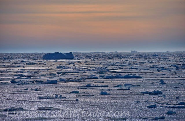 Groenland, Kulusuk, la mer et ses icebergs
