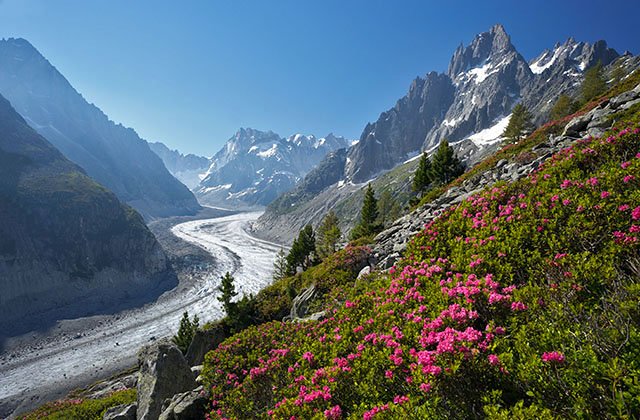 The Mer de glace from Montenvers