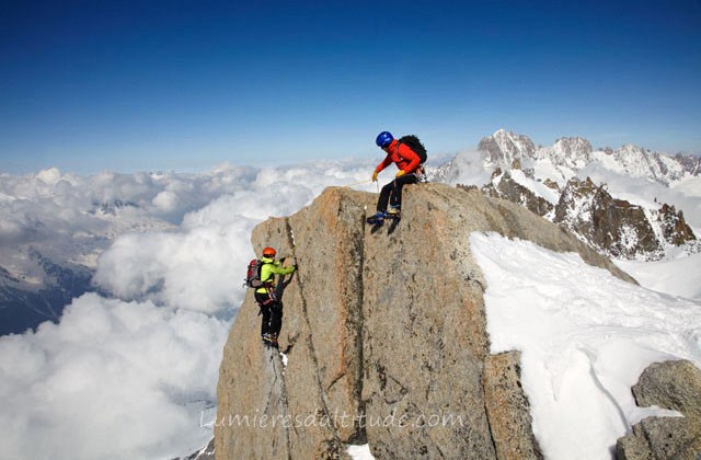 Escalade dans le massif, Massif du Mont-Blanc, Haute-savoie, France