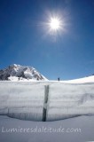 Crevasse sur le glacier du geant, Massif du Mont-Blanc, Haute-savoie, France