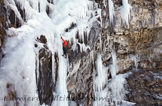 escalade de la cascade de glace Cogne, Italie