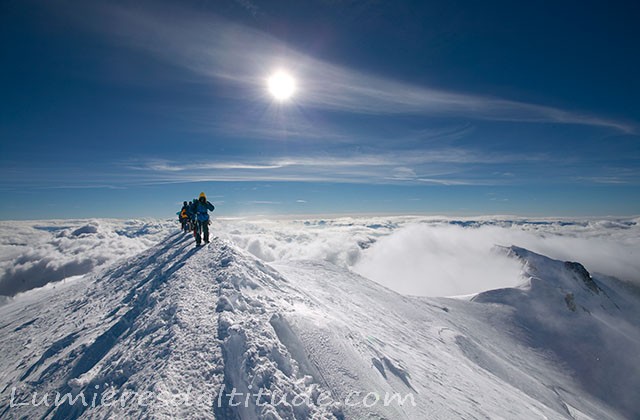Au sommet du Mont-Blanc, Massif du Mont-Blanc, Haute-savoie, France