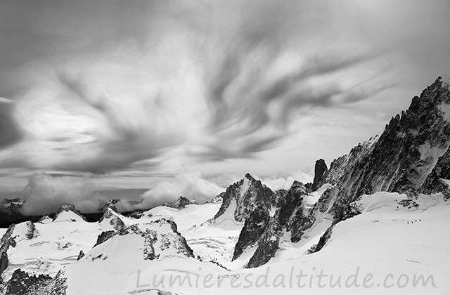 Nuages orageux sur le glacier du Geant, Chamonix