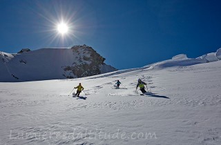 Descente du glacier du Geant a ski