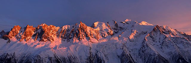 Les aiguilles de Chamonix et le Mont-blanc